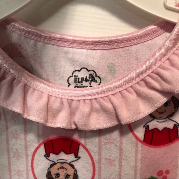 The Elf on the Shelf Girls Christmas Nightgown Size 4 New Pastel Pink & White - Picture 6 of 16